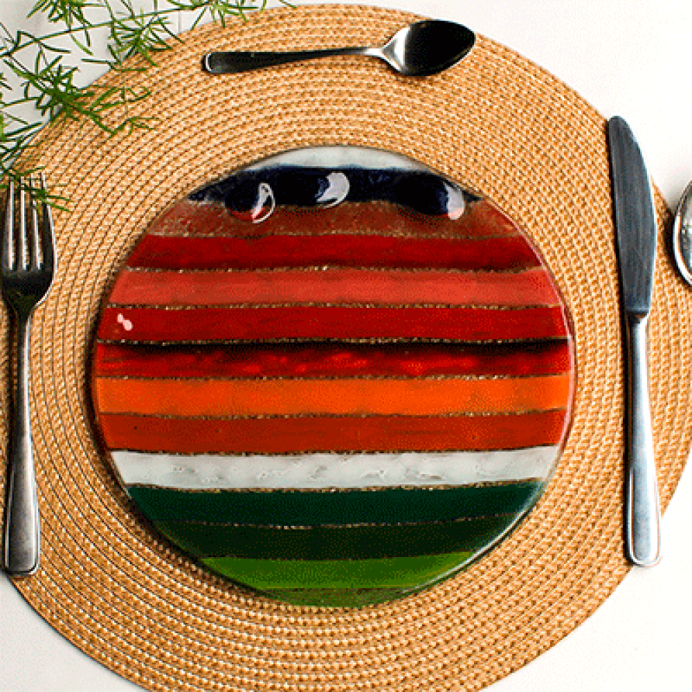 Set x 4 appetizer & dessert plates alegría