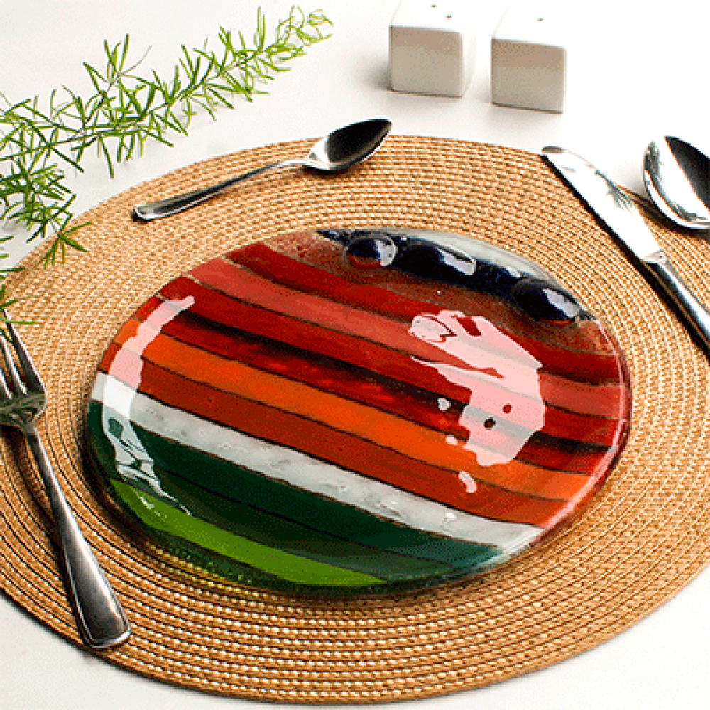 Set x 4 appetizer & dessert plates alegría