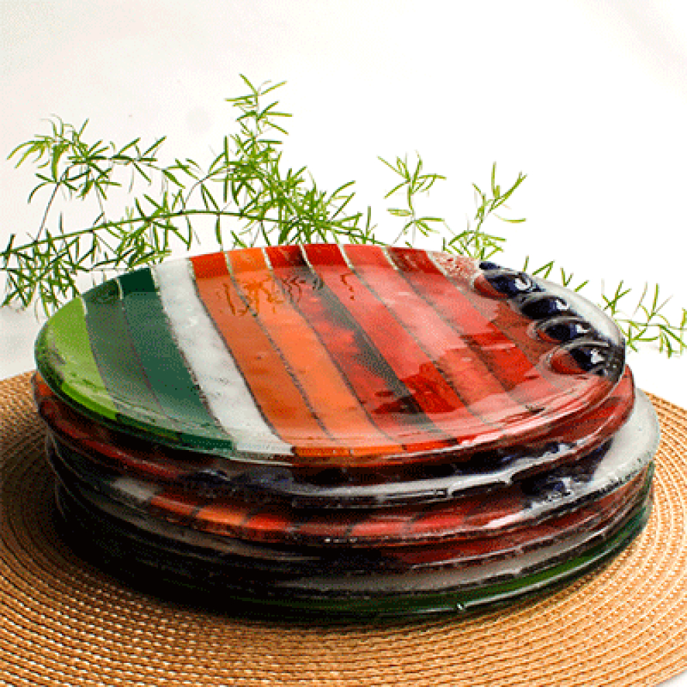 Set x 4 appetizer & dessert plates alegría