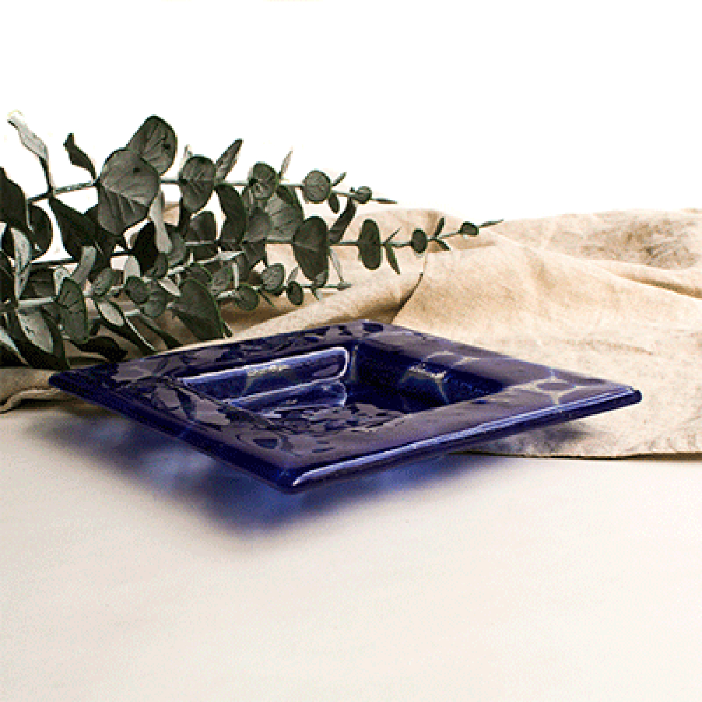 set x 4 braed and butter plates rumi azul