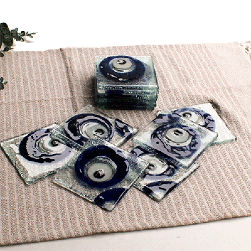 ojo turco azul for 4 coasters