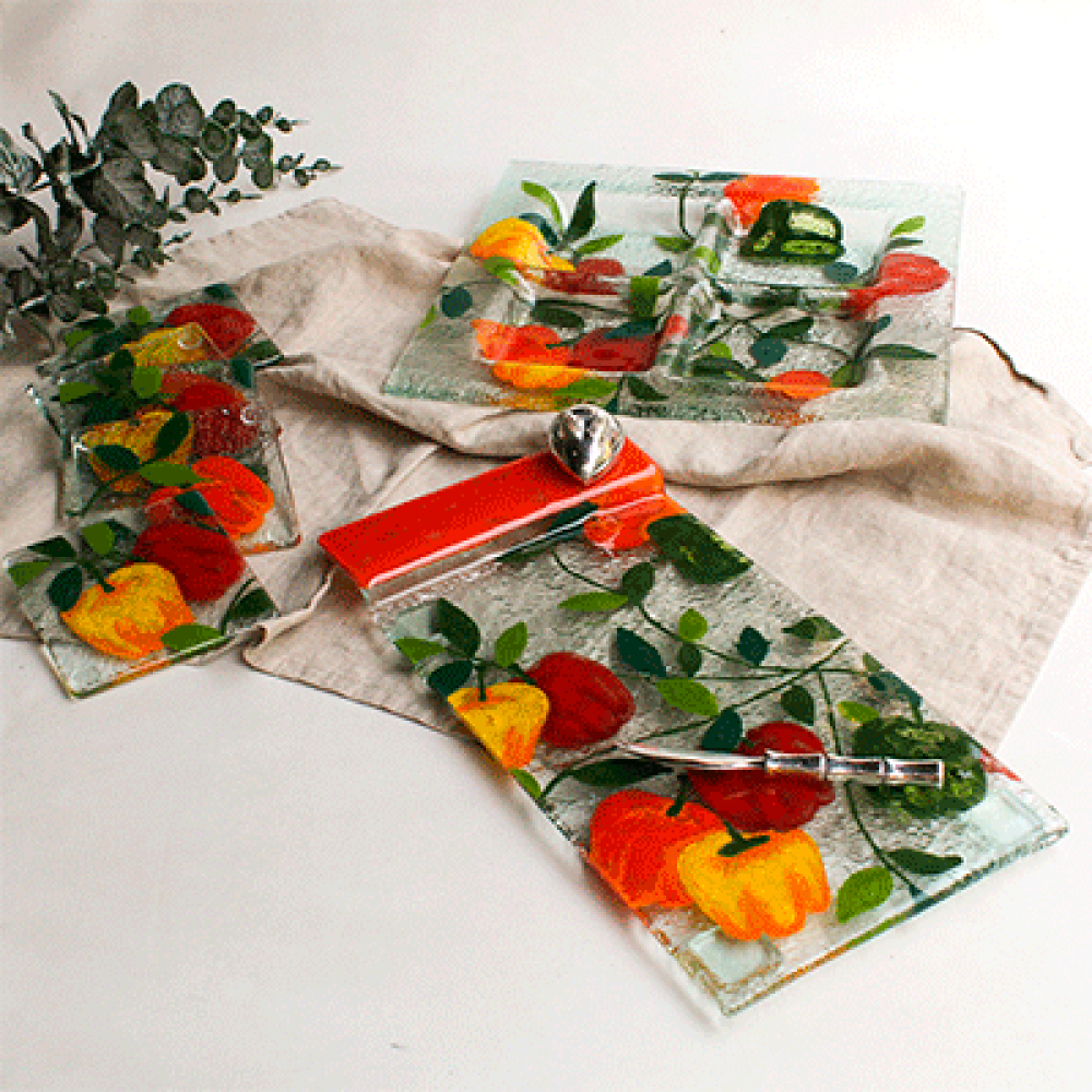 Pimientos for 4 coasters