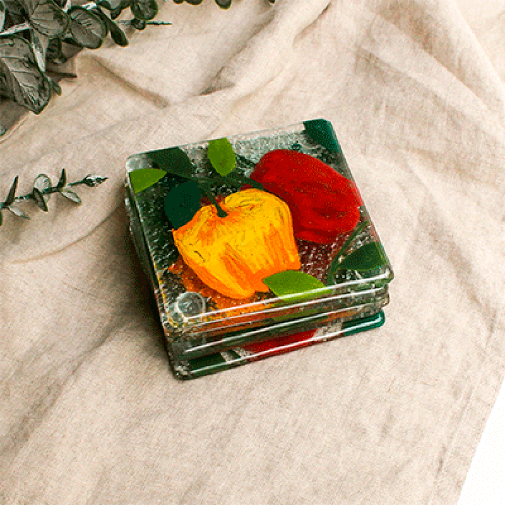 pimientos for 6 coasters