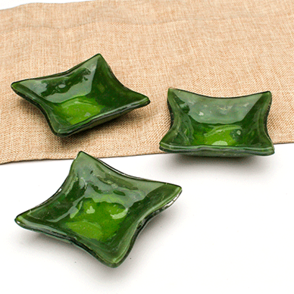 Set of 3 green dipping bowl