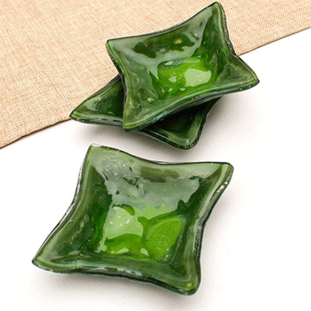 Set of 3 green dipping bowl