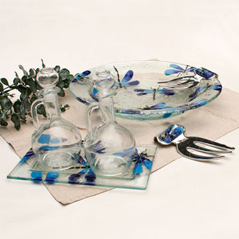 Set salad libélula azul