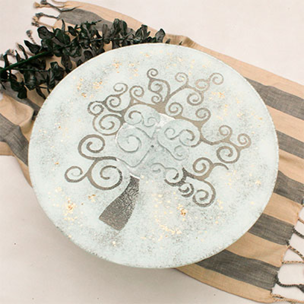 &aacute;rbol de la vida white cake holder