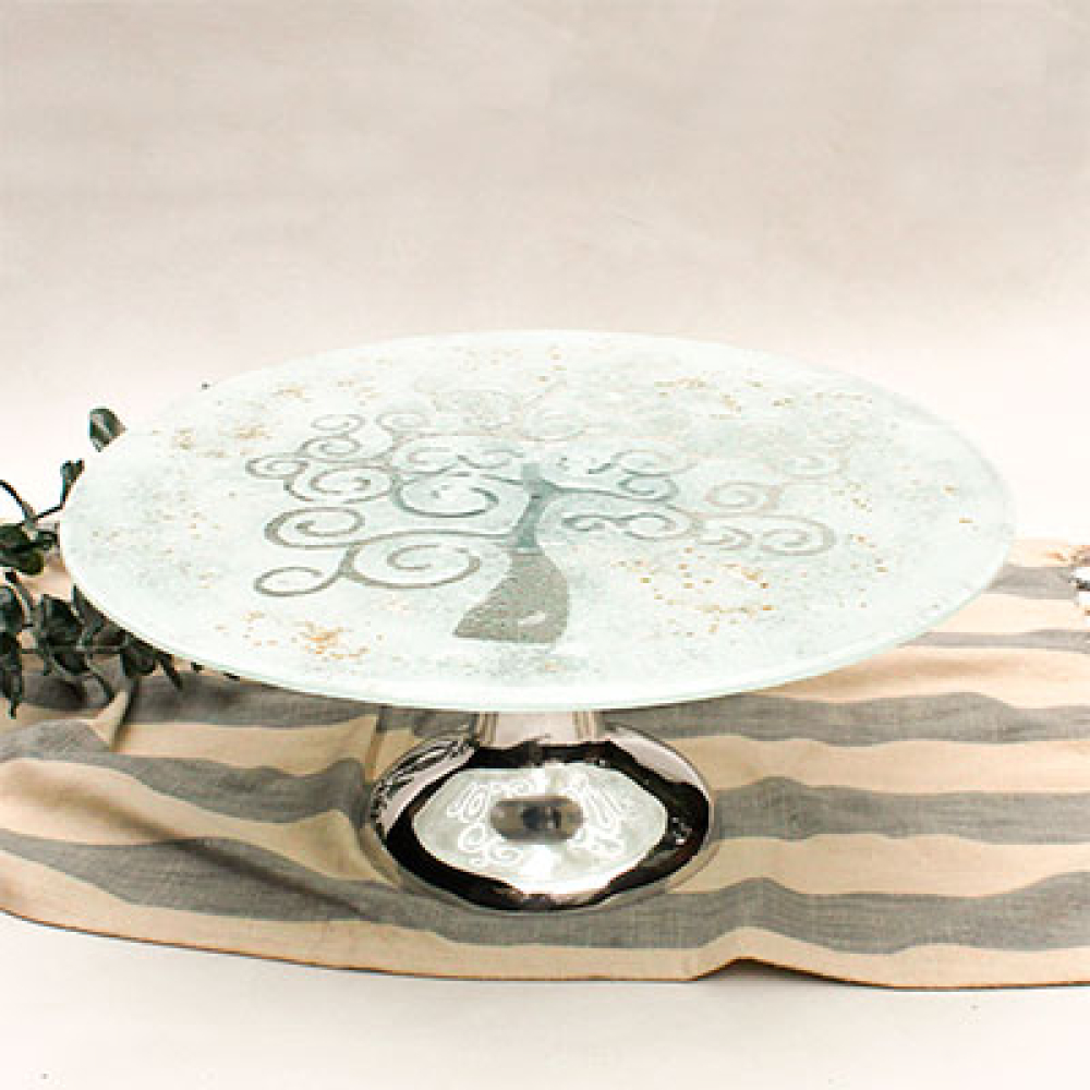 &aacute;rbol de la vida white cake holder