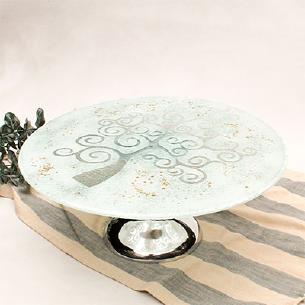 &aacute;rbol de la vida white cake holder