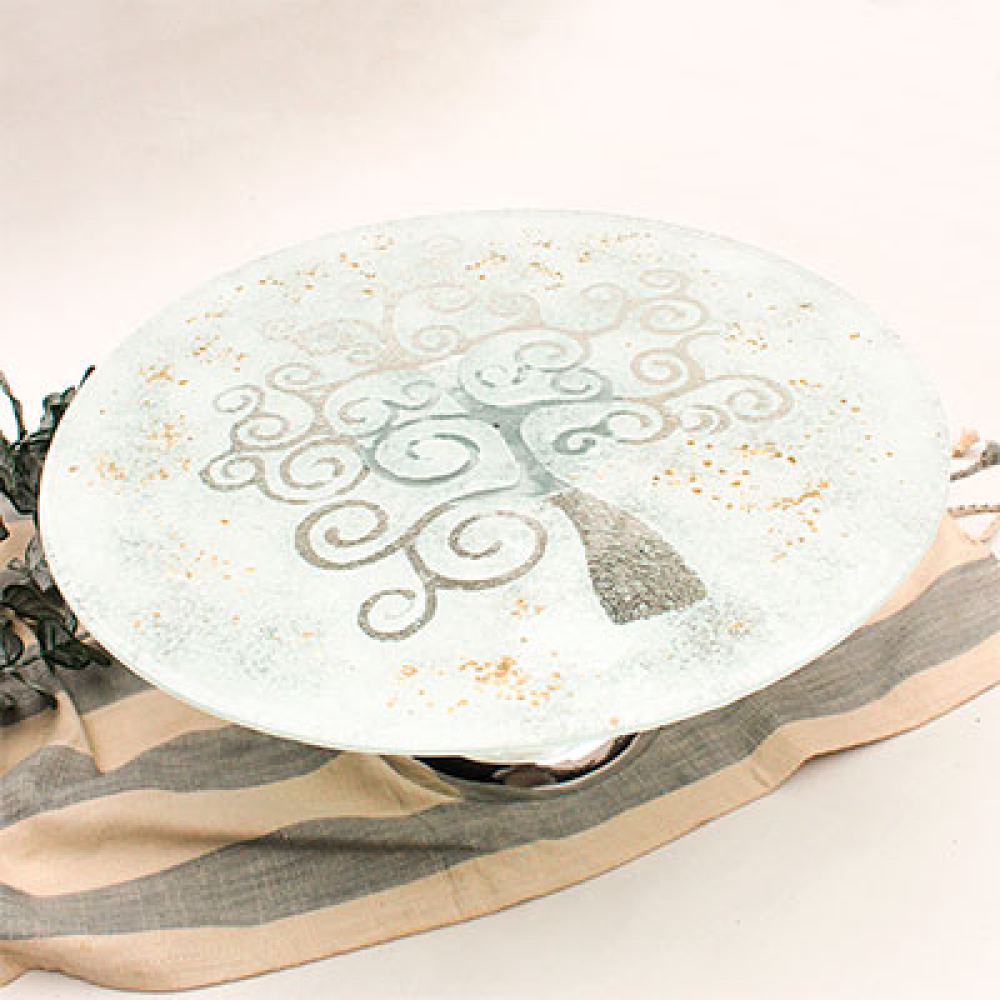 &aacute;rbol de la vida white cake holder