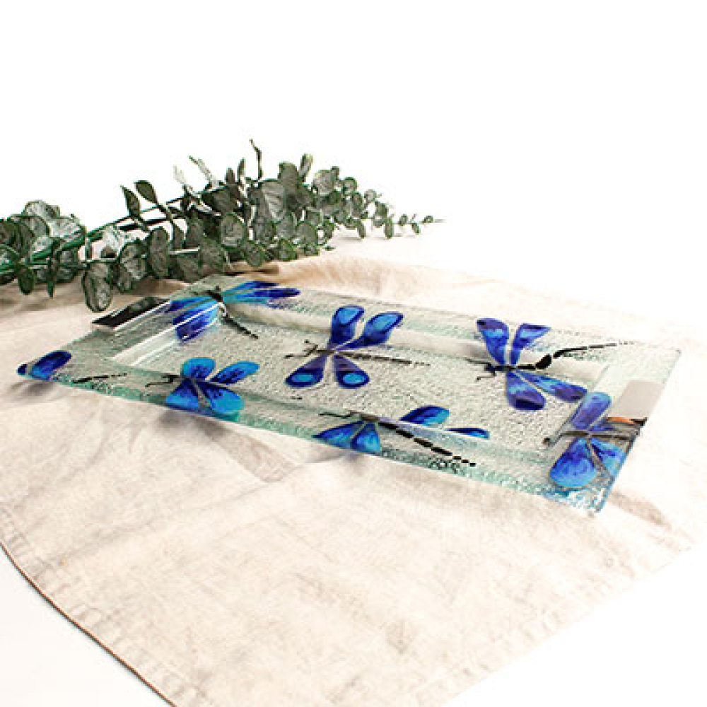 serving platter libélula azul
