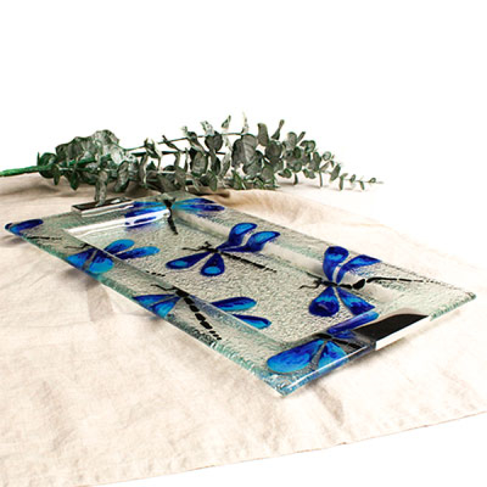 serving platter libélula azul