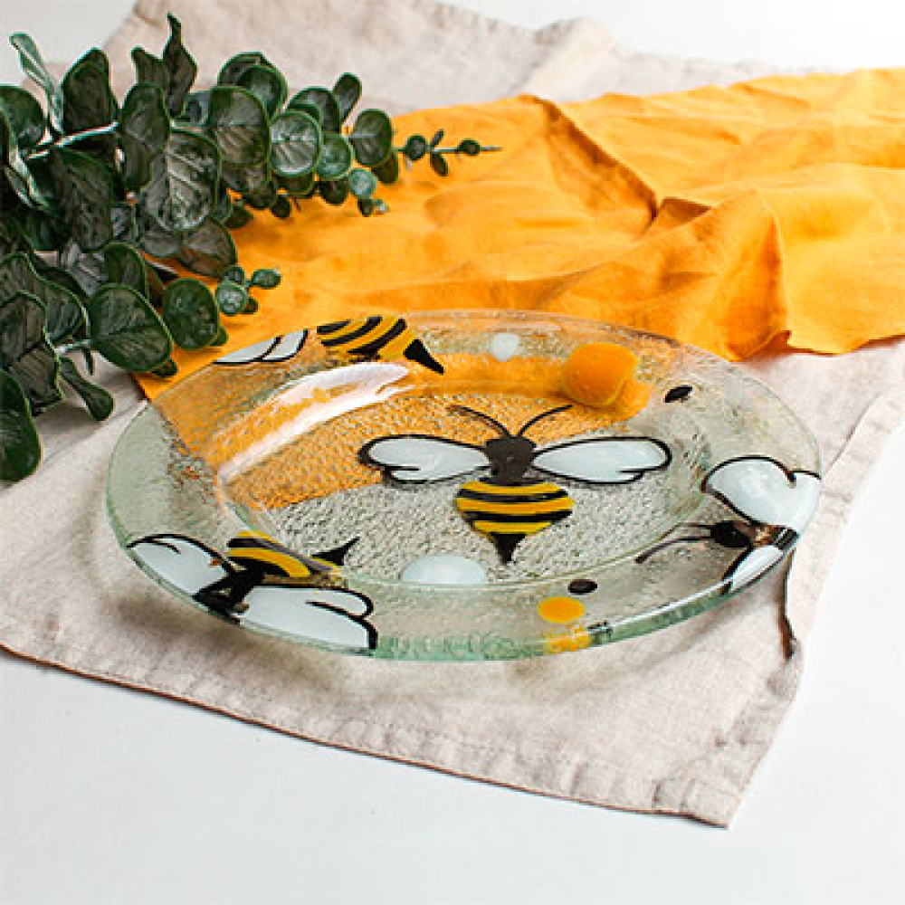 set x 4 appetizer & dessert plates abejas