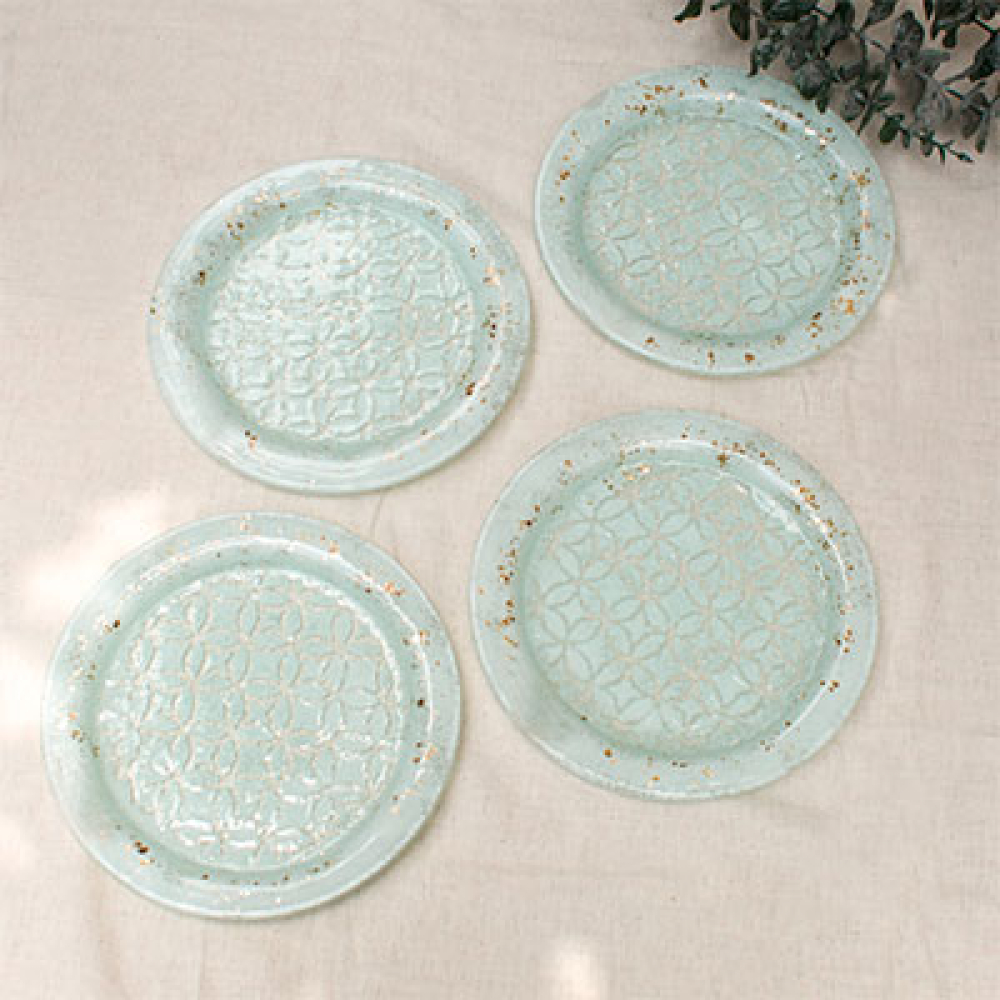 set x 4 circular serving dishes celos&iacute;a