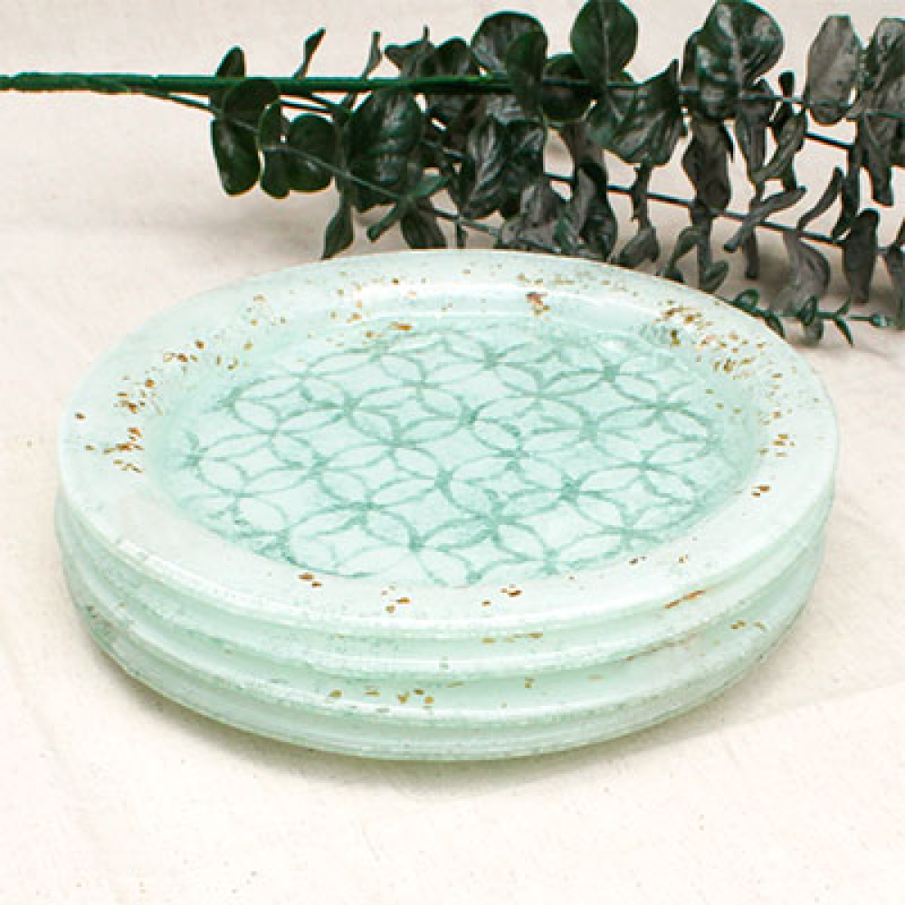 set x 4 circular serving dishes celos&iacute;a