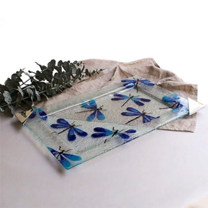 Big serving platter libélula azul