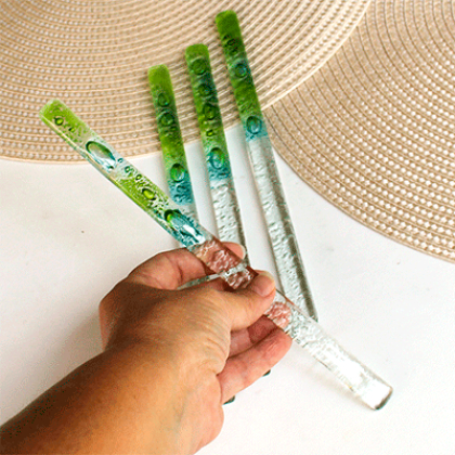 Set for 4 verde stirrers