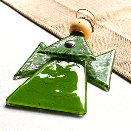 set of 6 green angels