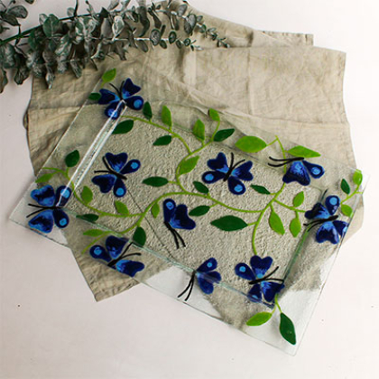 big serving platter mariposa azul