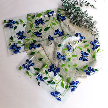set mariposa azul